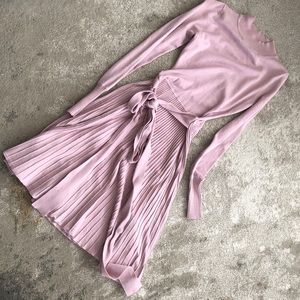 PattyBoutik Mauve Long Sleeve Knit Dress